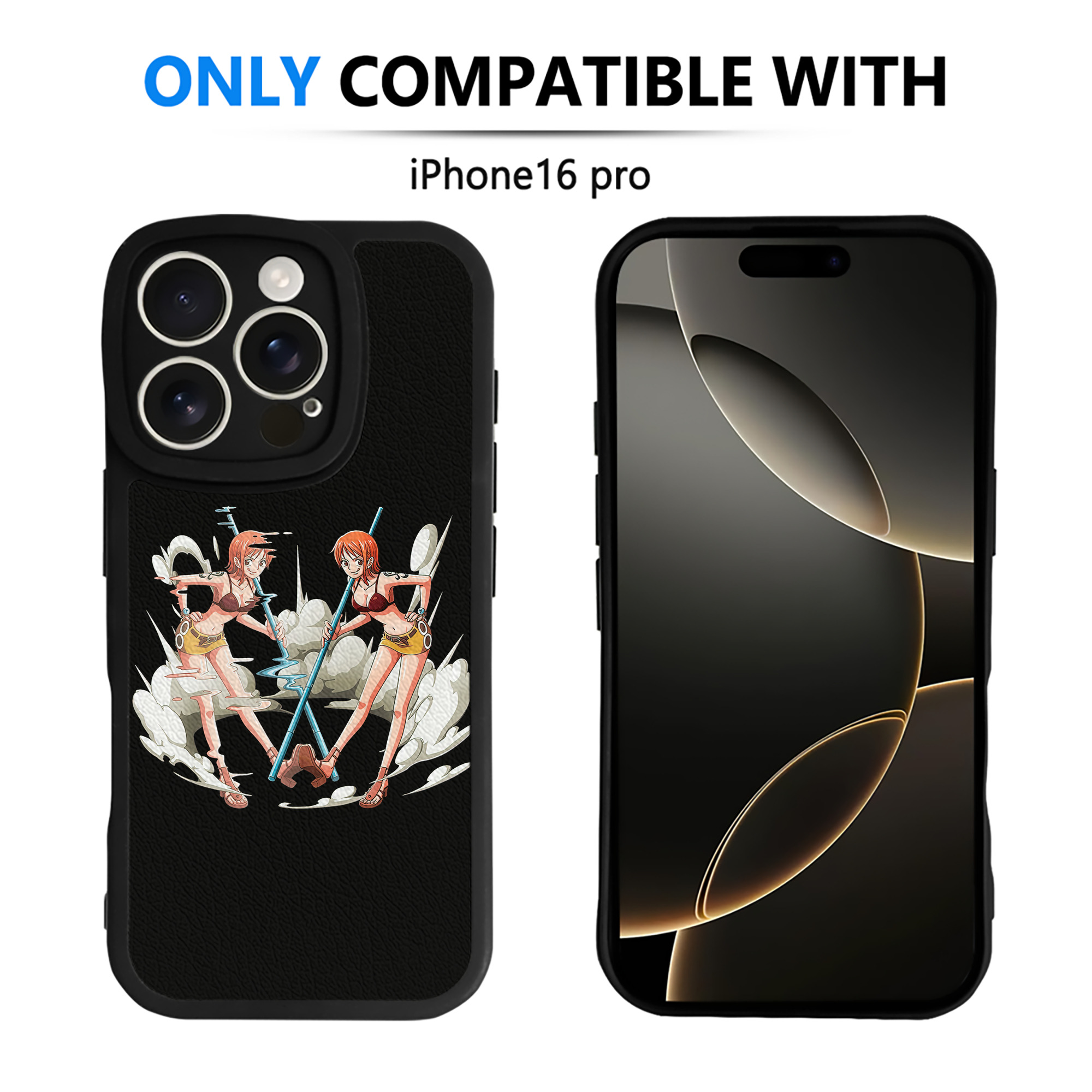 （画像用） ワンピース ナミ ONE PIECE Nami 【iPhone 16シリーズ対応】シリコンスマホケース（レザー調） 材質：シリコン